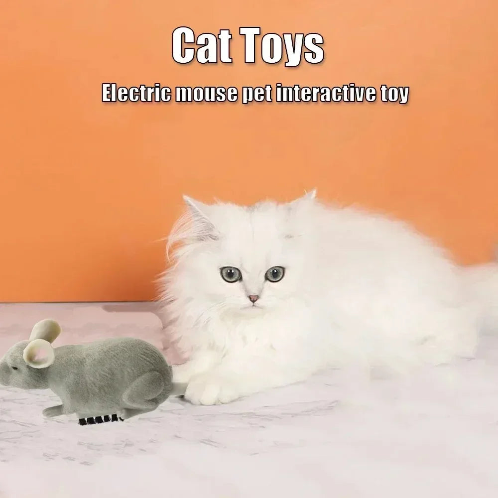 Vibrating Crawling Plush Mouse Cat Toy