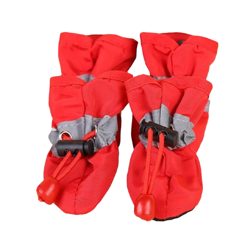 4pcs/set Waterproof Pet Dog Shoes - Anti-slip Rain Boots