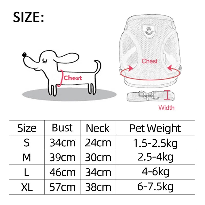 Cat Harness Vest & Walking Lead Leash for Puppies and Dogs