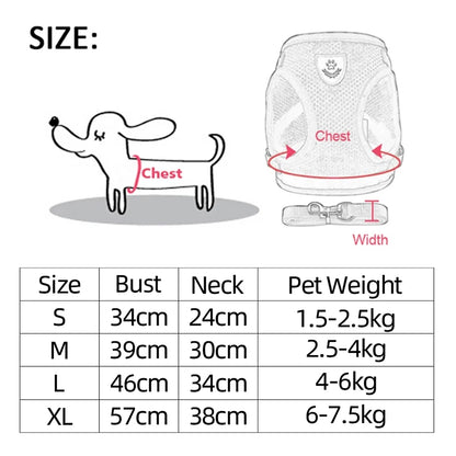 Cat Harness Vest & Walking Lead Leash for Puppies and Dogs