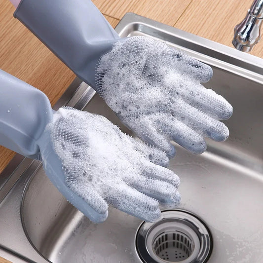 Pet Bathing Gloves – Silicone Five-Finger Massage Brush