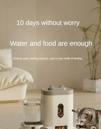 Automatic Feeder with Water Fountain for Cats and Dogs