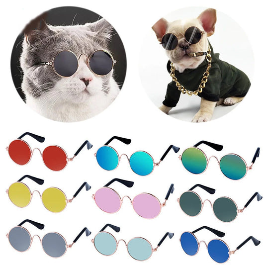 Vintage Round Cat Sunglasses for Pets