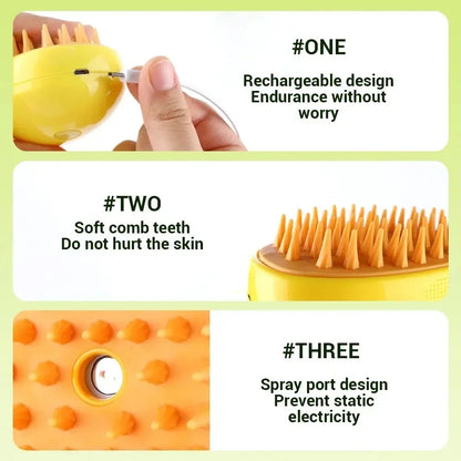 3-in-1 Cat Steamy Brush for Pets