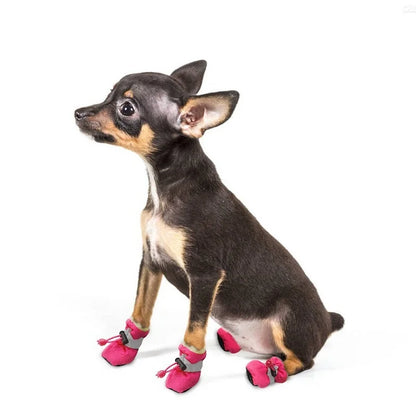 4pcs/set Waterproof Pet Dog Shoes - Anti-slip Rain Boots