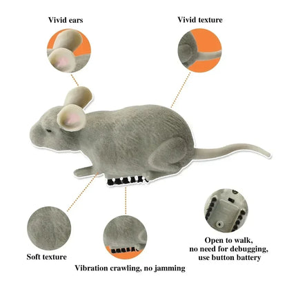 Vibrating Crawling Plush Mouse Cat Toy
