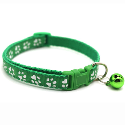 Pet Collar with Bell Cartoon Footprint