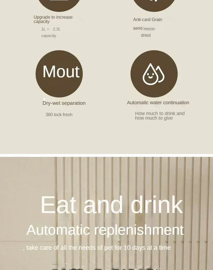 Automatic Feeder with Water Fountain for Cats and Dogs