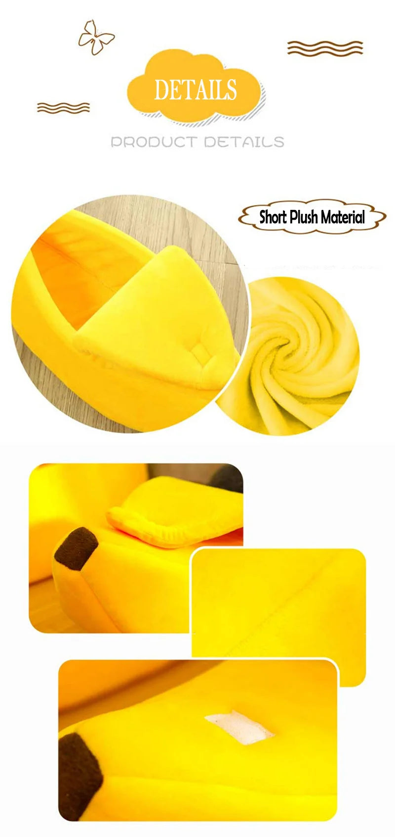 Banana Shaped Cat Bed – Cozy & Fun Nest for Pets