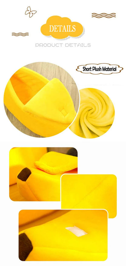 Banana Shaped Cat Bed – Cozy & Fun Nest for Pets