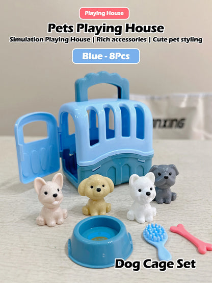 Cute Dog & Cat Pet Family Toy Set