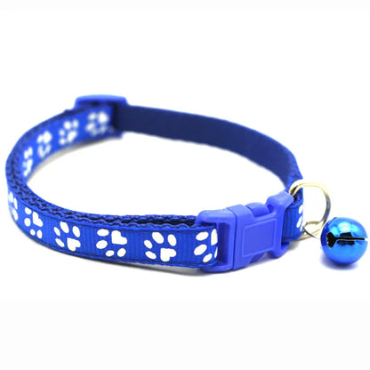 Pet Collar with Bell Cartoon Footprint