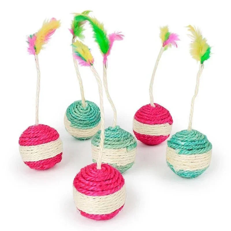 Interactive Sisal Scratching Ball for Cats