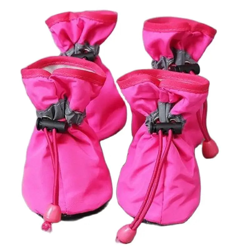 4pcs/set Waterproof Pet Dog Shoes - Anti-slip Rain Boots