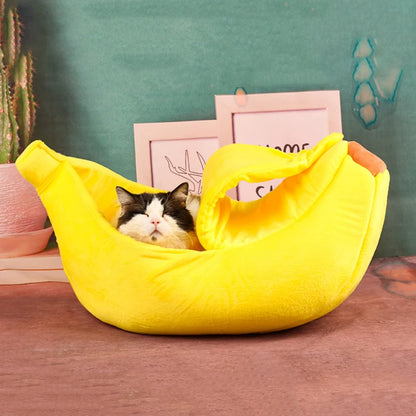 Banana Shaped Cat Bed – Cozy & Fun Nest for Pets