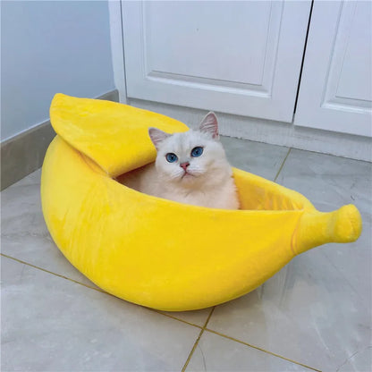 Banana Shaped Cat Bed – Cozy & Fun Nest for Pets