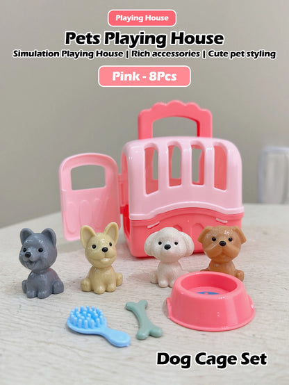 Cute Dog & Cat Pet Family Toy Set