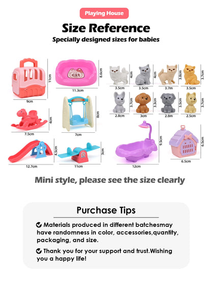Cute Dog & Cat Pet Family Toy Set
