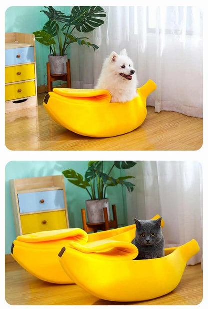 Banana Shaped Cat Bed – Cozy & Fun Nest for Pets