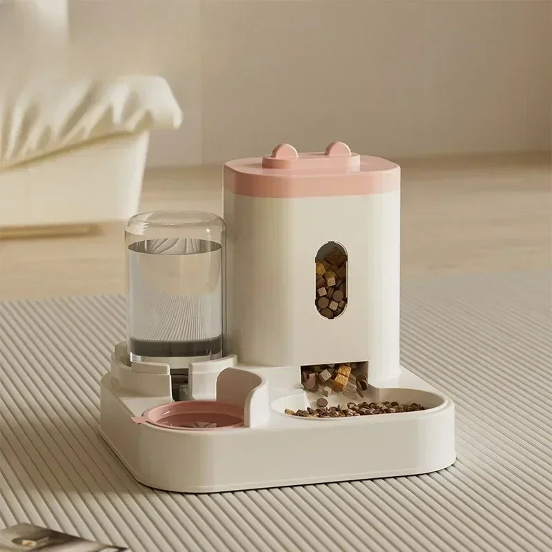 Automatic Feeder with Water Fountain for Cats and Dogs