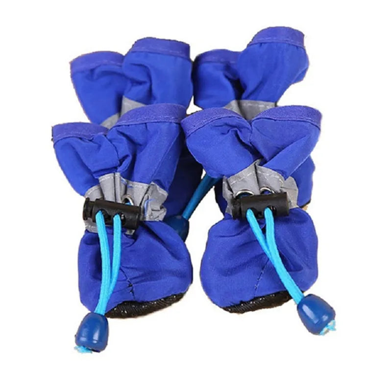 4pcs/set Waterproof Pet Dog Shoes - Anti-slip Rain Boots