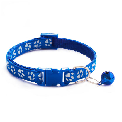 Pet Collar with Bell Cartoon Footprint