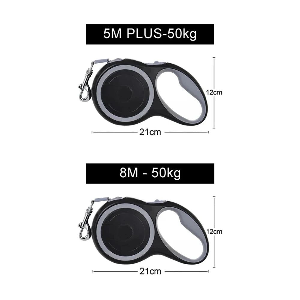 Retractable Dog Leash - 3m, 5m, 8m, 50kg Capacity
