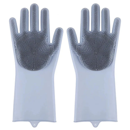Pet Bathing Gloves – Silicone Five-Finger Massage Brush