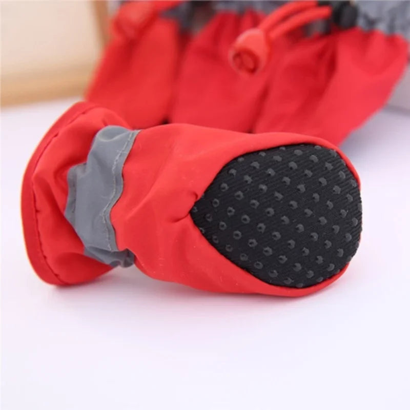 4pcs/set Waterproof Pet Dog Shoes - Anti-slip Rain Boots
