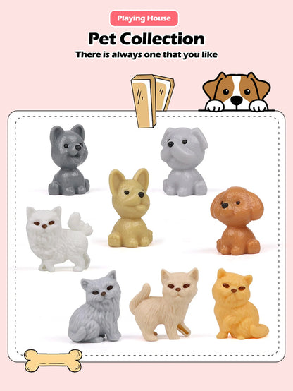 Cute Dog & Cat Pet Family Toy Set