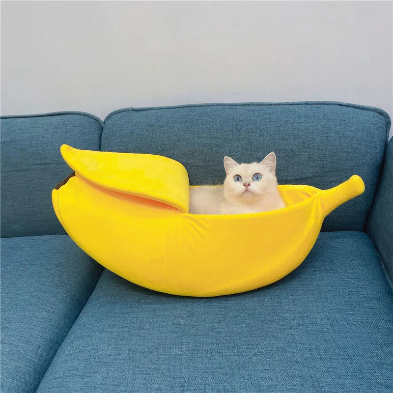 Banana Shaped Cat Bed – Cozy & Fun Nest for Pets