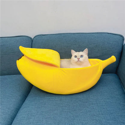 Banana Shaped Cat Bed – Cozy & Fun Nest for Pets